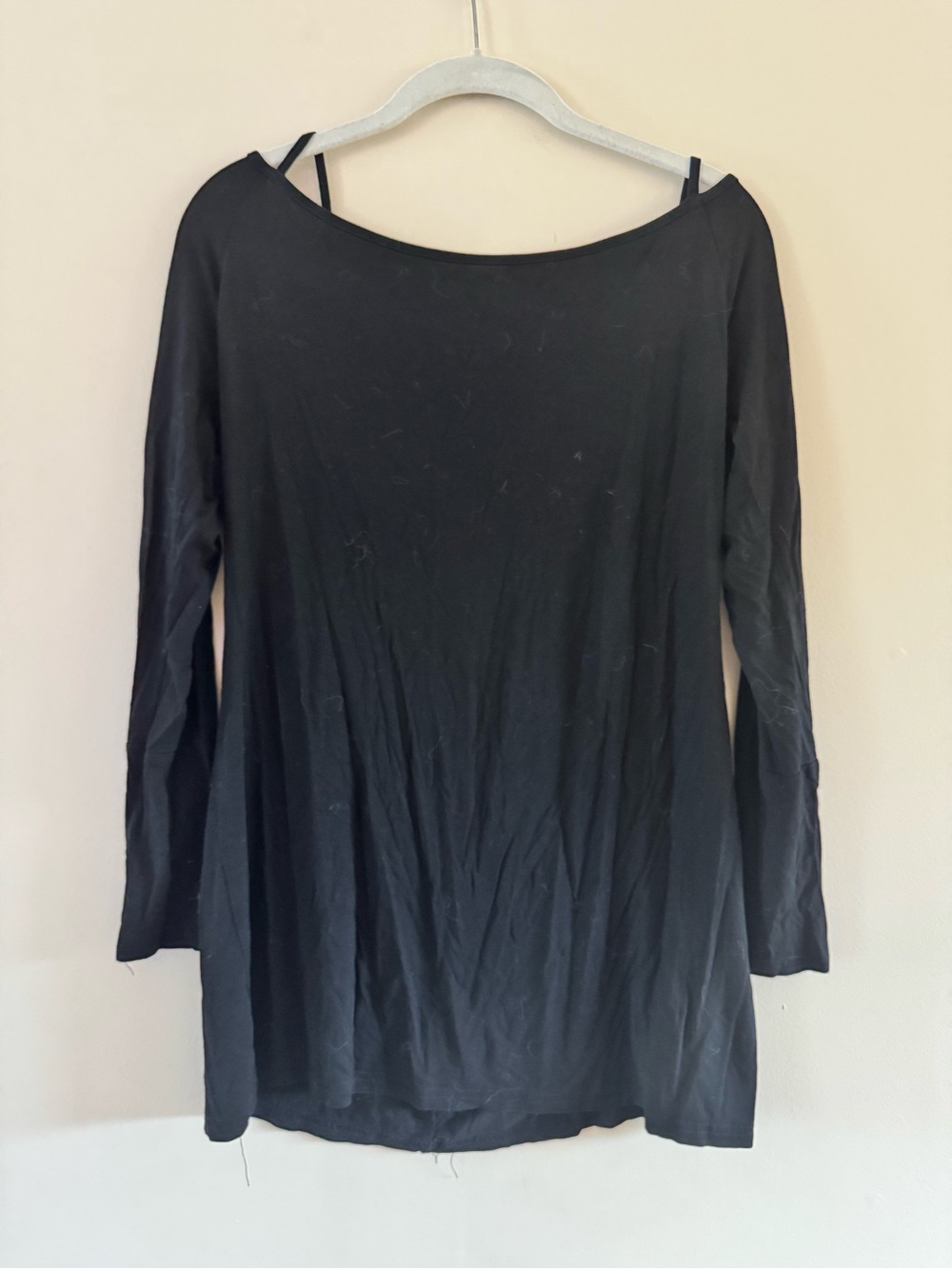 Women’s Black Boatneck Long Sleeve Tunic Top